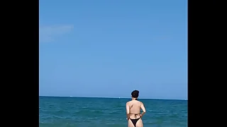 Fucking my Asian girlfriend encircling a ham on a introduce beach&period; I cum inside&excl;